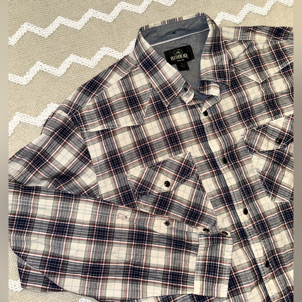 Redhead Men's Casual Plaid‎ button Shirt